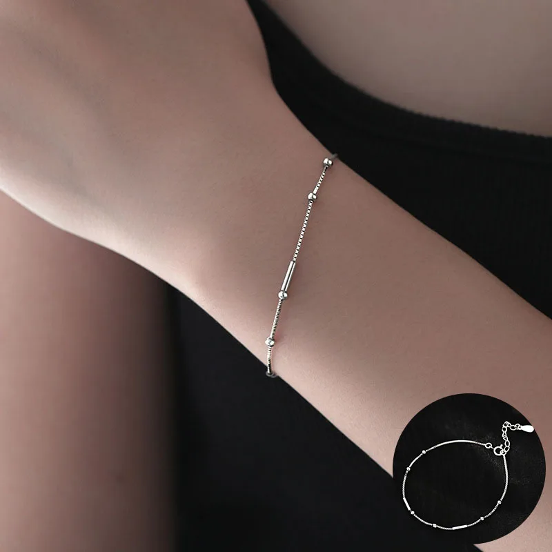 100% 925 Sterling Silver Geometric Bracelet for Women Girl Fashion Simple Round Beads Design Jewelry Party Gift Dropshipping
100% 925 Sterling Silver Geometric Bracelet for Women Girl Fashion Simple Round Beads Design Jewelry Party Gift Dropshipping