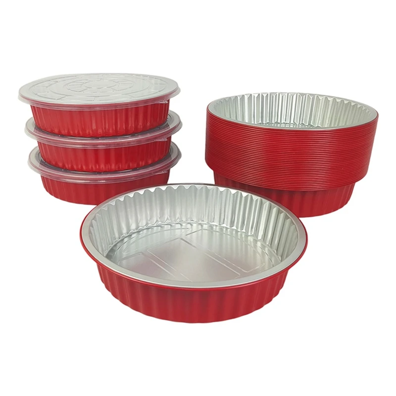 Red Aluminum Foil Container 2000ml Round Disposable Baking Pan Heat Resistant BBQ Catering Takeaway Food Packaging Box 20/50pcs
Red Aluminum Foil Container 2000ml Round Disposable Baking Pan Heat Resistant BBQ Catering Takeaway Food Packaging Box 20/50pcs