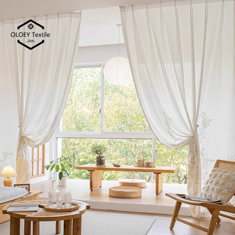 French Romantic Dreamy Soft Exquisite High-grade Embroidery Sheer Curtain for Living Room Balcony Elegant Light Filtering Gauze
French Romantic Dreamy Soft Exquisite High-grade Embroidery Sheer Curtain for Living Room Balcony Elegant Light Filtering Gauze