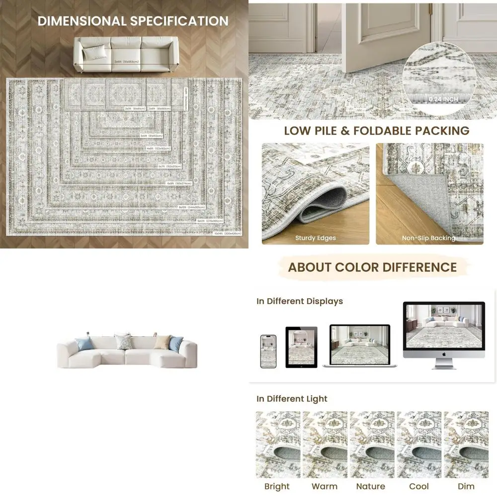 Boho Style 9x12 Non-Slip Low Pile Washable Area Rug - Suitable for Living Room, Bedroom, Office, Dining Room (Blue)
Boho Style 9x12 Non-Slip Low Pile Washable Area Rug - Suitable for Living Room, Bedroom, Office, Dining Room (Blue)