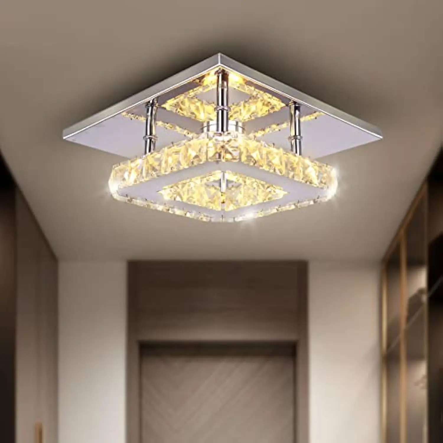 Small Led Chandelier Semi Flush Mount Crystal Lighting Modern Ceiling Crystal Lamp for Bedrooms Dinning Rooms Hallway (Warm)
Small Led Chandelier Semi Flush Mount Crystal Lighting Modern Ceiling Crystal Lamp for Bedrooms Dinning Rooms Hallway (Warm)