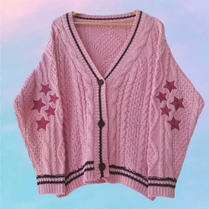 Star Embroidered Pink Knitted Lover Cardigan Women Purple Sweater Long Sleeve Aesthetic Retro Single Breasted Cardigans Women
Star Embroidered Pink Knitted Lover Cardigan Women Purple Sweater Long Sleeve Aesthetic Retro Single Breasted Cardigans Women