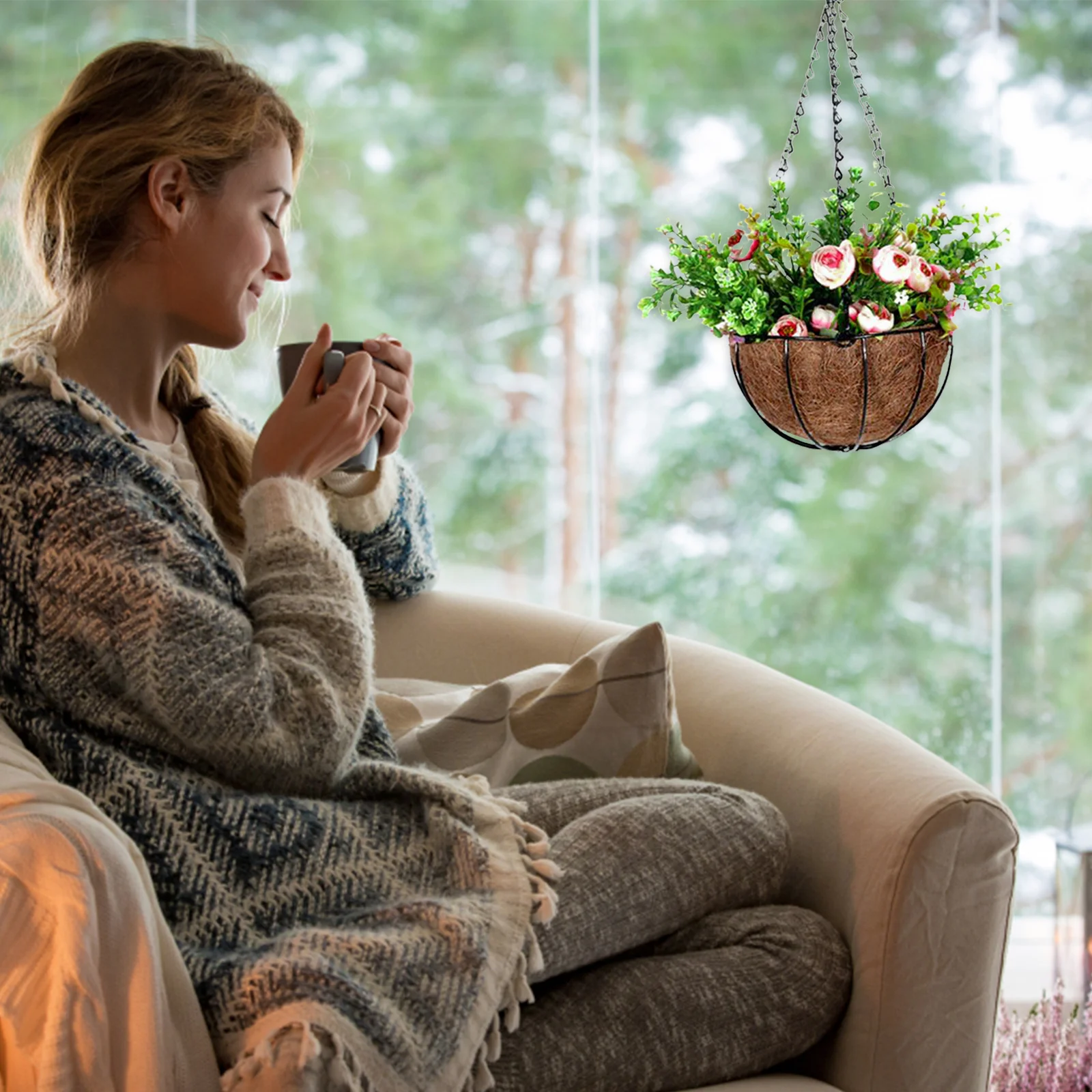 2 Pcs Hanging Flower Pot Coir Decorative Planter Semicircle Wall Planters Balcony Space Saving Pet
2 Pcs Hanging Flower Pot Coir Decorative Planter Semicircle Wall Planters Balcony Space Saving Pet