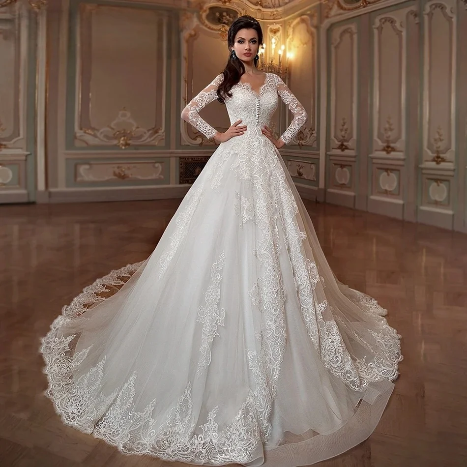 Lace Wedding Dresses A-line Long Sleeves Boho Muslim Dubai Saudi Arabia Israel Bridal Gowns Vestido De Novia Customized
Lace Wedding Dresses A-line Long Sleeves Boho Muslim Dubai Saudi Arabia Israel Bridal Gowns Vestido De Novia Customized