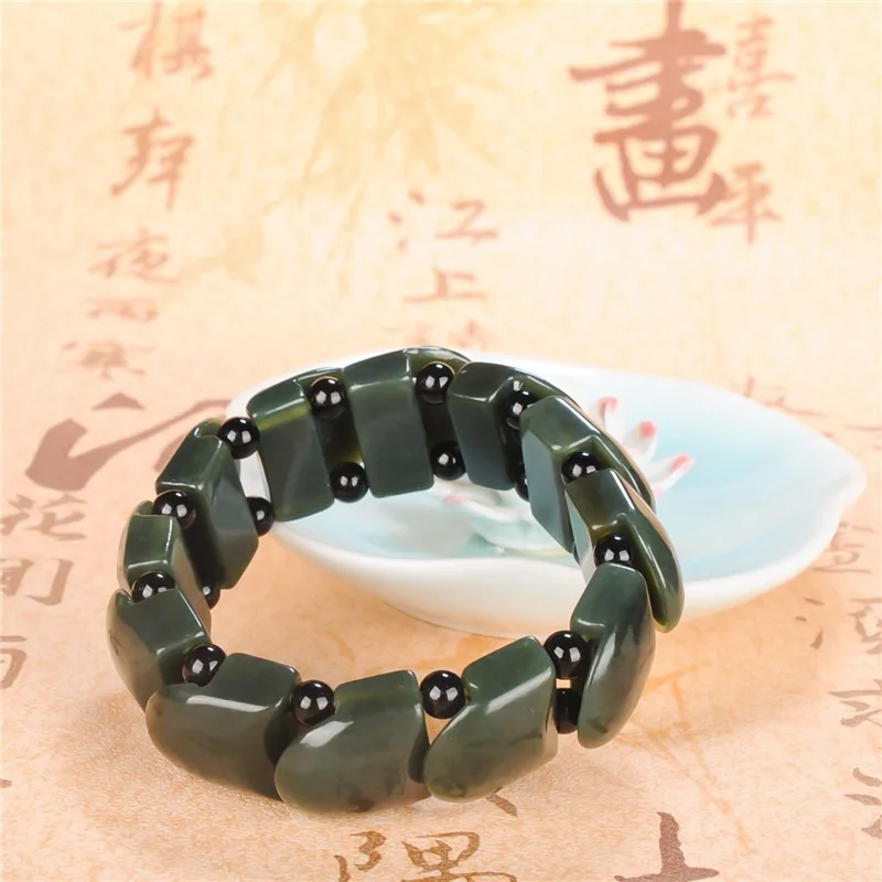 Genuine Natural Hetian Cyan Jade Elastic Bracelet Chinese Carved Fashion Charm Jewelry Accessories Amulet Gifts for Men Luxury
Genuine Natural Hetian Cyan Jade Elastic Bracelet Chinese Carved Fashion Charm Jewelry Accessories Amulet Gifts for Men Luxury