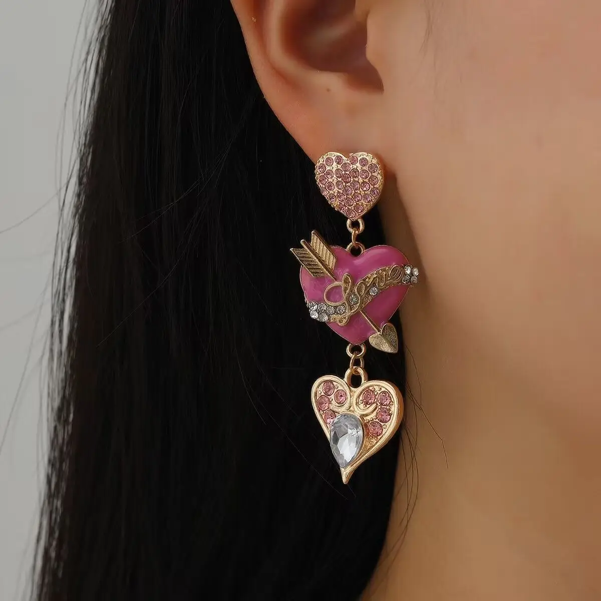 Heart Earring Accessories for Women Pink Heart Diamond Earrings Fashion Women's Jewelry Cute Earring Gifts
Heart Earring Accessories for Women Pink Heart Diamond Earrings Fashion Women's Jewelry Cute Earring Gifts