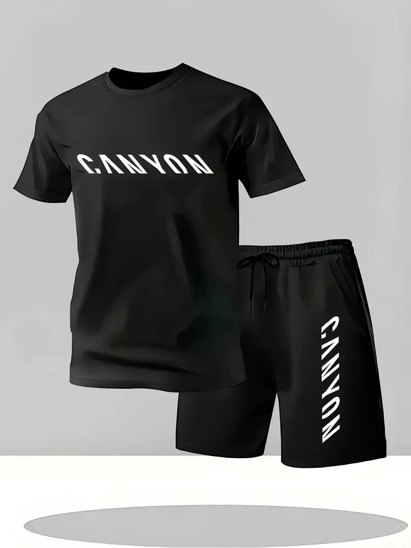 Summer New Men's Set Casual Sports Suit Short Sleeve T-shirt Shorts Two-piece Men's Clothing
Summer New Men's Set Casual Sports Suit Short Sleeve T-shirt Shorts Two-piece Men's Clothing