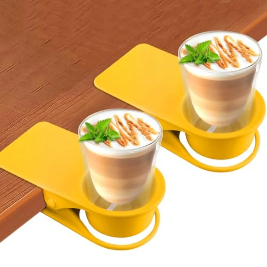2-Pack Table Edge Cup Holder - Versatile Clip for Drinking Cups, Mugs and Bottles - Ideal for Home, Office and School Yellow
2-Pack Table Edge Cup Holder - Versatile Clip for Drinking Cups, Mugs and Bottles - Ideal for Home, Office and School Yellow