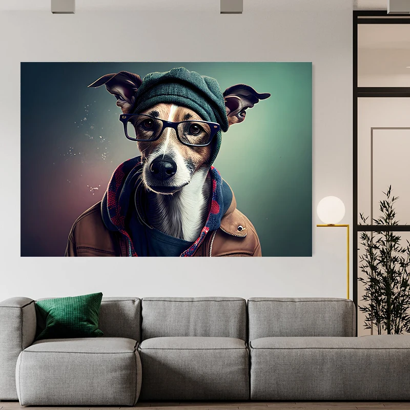 Hipster Dog Poster Canvas Painting Wall Art Animal Picture Fashion Posters and Prints for Modern Child Bedroom Home Room Decor
Hipster Dog Poster Canvas Painting Wall Art Animal Picture Fashion Posters and Prints for Modern Child Bedroom Home Room Decor