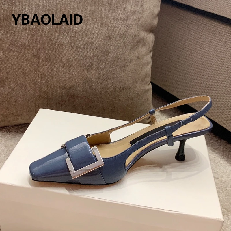 Metal Buckle Decor Shallow Mouth Women Pumps Slingback Square Toe Kitten Heel Summer Sandals Fashion Retro Slingback Dress Shoes
Metal Buckle Decor Shallow Mouth Women Pumps Slingback Square Toe Kitten Heel Summer Sandals Fashion Retro Slingback Dress Shoes