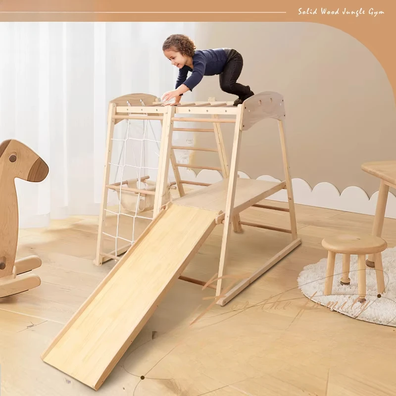 Children's indoor climbing frame Solid wood slide Swing combination Kindergarten Small amusement park Baby exercise equipment
Children's indoor climbing frame Solid wood slide Swing combination Kindergarten Small amusement park Baby exercise equipment