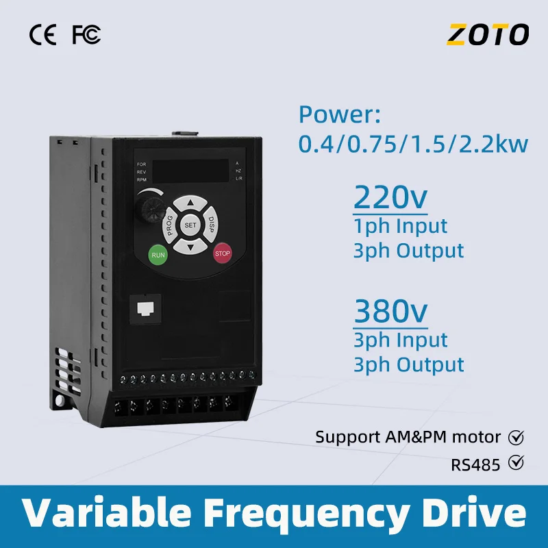 220V 380V VFD 0.4KW 0.75KW 1.5KW 2.2KW Frequency Converter Applicable to Three-phase Motors AC Drive Inverter
220V 380V VFD 0.4KW 0.75KW 1.5KW 2.2KW Frequency Converter Applicable to Three-phase Motors AC Drive Inverter