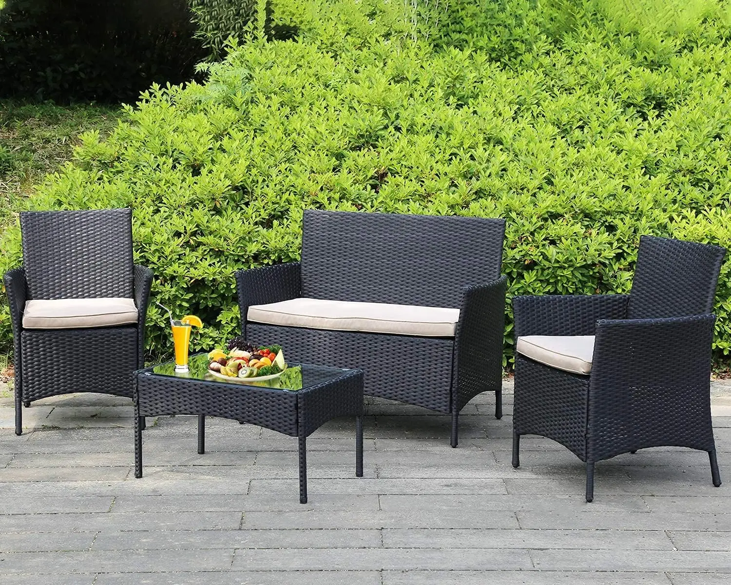 Outdoor Patio Furniture Sets 4 Pieces Set Rattan Chair Wicker Sofa Conversation Set Chair Lawn Furniture Sets with Coffee Table
Outdoor Patio Furniture Sets 4 Pieces Set Rattan Chair Wicker Sofa Conversation Set Chair Lawn Furniture Sets with Coffee Table