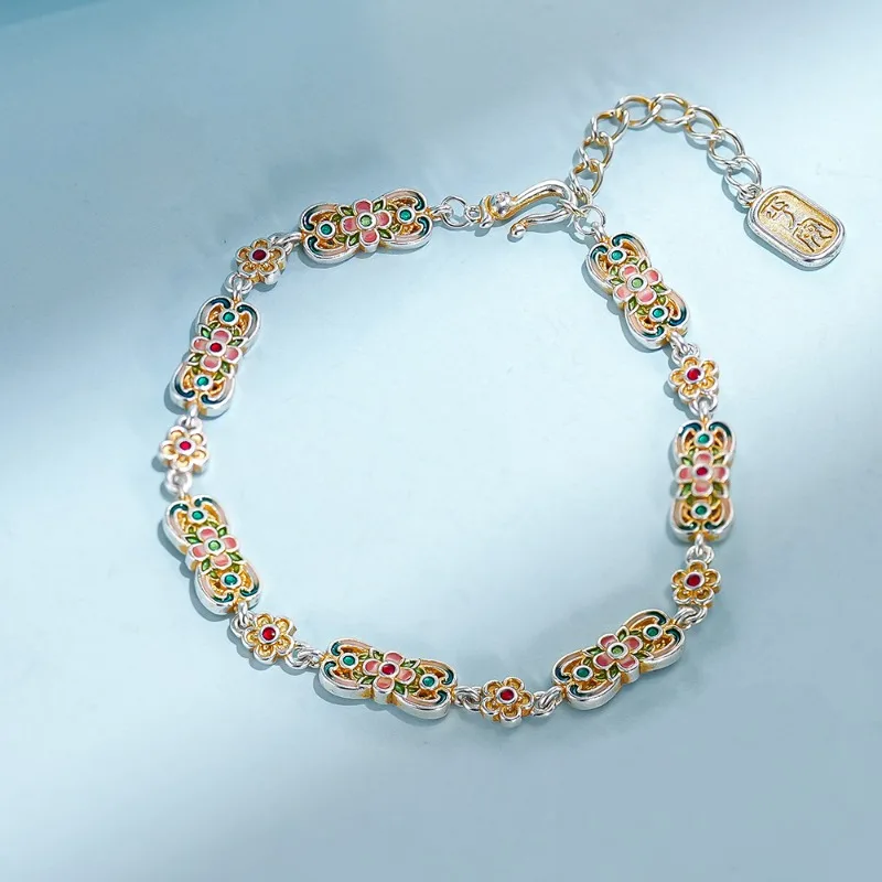 Gold enamel pufan flower bracelet women's foot silver niche light luxury design fashion jewelry gift
Gold enamel pufan flower bracelet women's foot silver niche light luxury design fashion jewelry gift