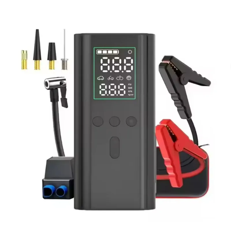 High-Capacity Car Emergency Jump Starter Portable Air Compressor Vehicle Power Bank Tire Inflator ABS Material Factory Direct
High-Capacity Car Emergency Jump Starter Portable Air Compressor Vehicle Power Bank Tire Inflator ABS Material Factory Direct