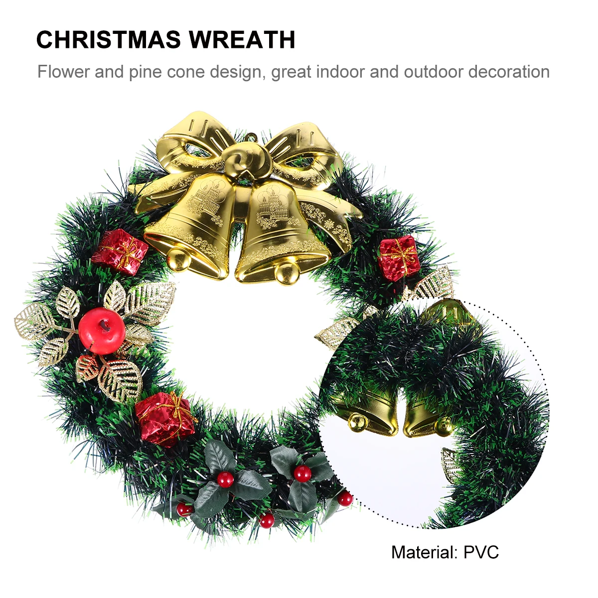 Christmas Wreath Artificial Xmas Decor Gold PVC Winter Holiday Door Garland Ornaments Pine Cone Flower Indoor Outdoor Party
Christmas Wreath Artificial Xmas Decor Gold PVC Winter Holiday Door Garland Ornaments Pine Cone Flower Indoor Outdoor Party