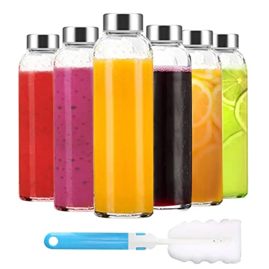 Clear Glass Bottles with Lids 18 oz, Reusable Glass Water Bottles with Stainless Steel Cap for Refrigerator, Juicing, 100 Leak
Clear Glass Bottles with Lids 18 oz, Reusable Glass Water Bottles with Stainless Steel Cap for Refrigerator, Juicing, 100 Leak