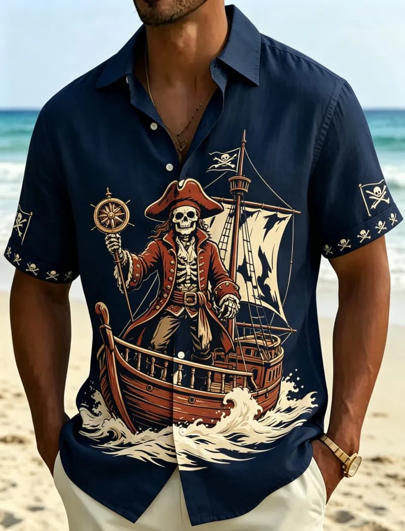 Men's Pirate Adventure Printed Short Sleeved shirt, Suitable For Vacation travel, Outdoor activities, And Lazy Pirate Style
Men's Pirate Adventure Printed Short Sleeved shirt, Suitable For Vacation travel, Outdoor activities, And Lazy Pirate Style