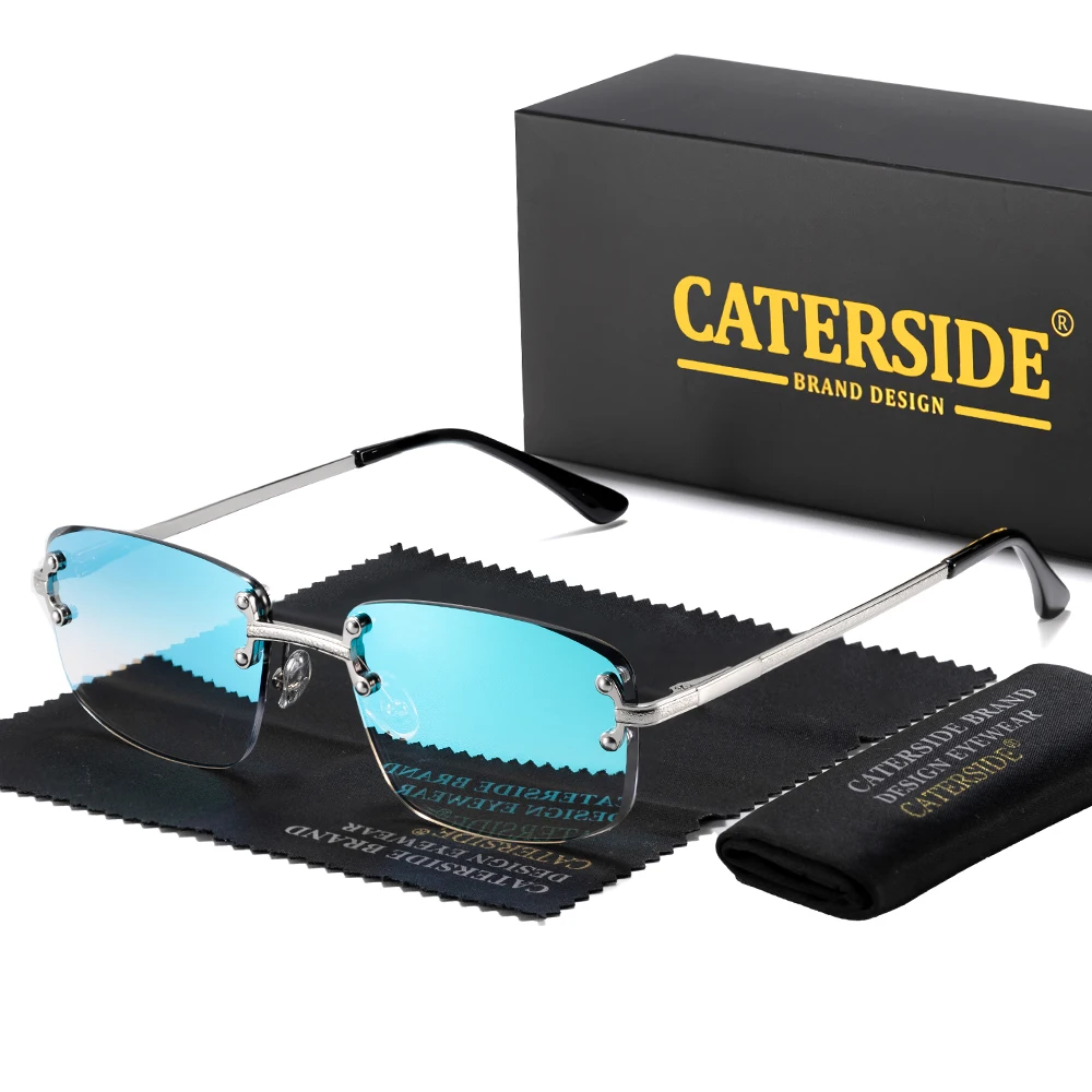 Новые мужские солнцезащитные очки CATERSIDE без оправы, металлическая оправа, градиентные, в стиле панк, люксовые женские солнцезащитные очки, прямоугольные, для путешествий на море
Новые мужские солнцезащитные очки CATERSIDE без оправы, металлическая оправа, градиентные, в стиле панк, люксовые женские солнцезащитные очки, прямоугольные, для путешествий на море