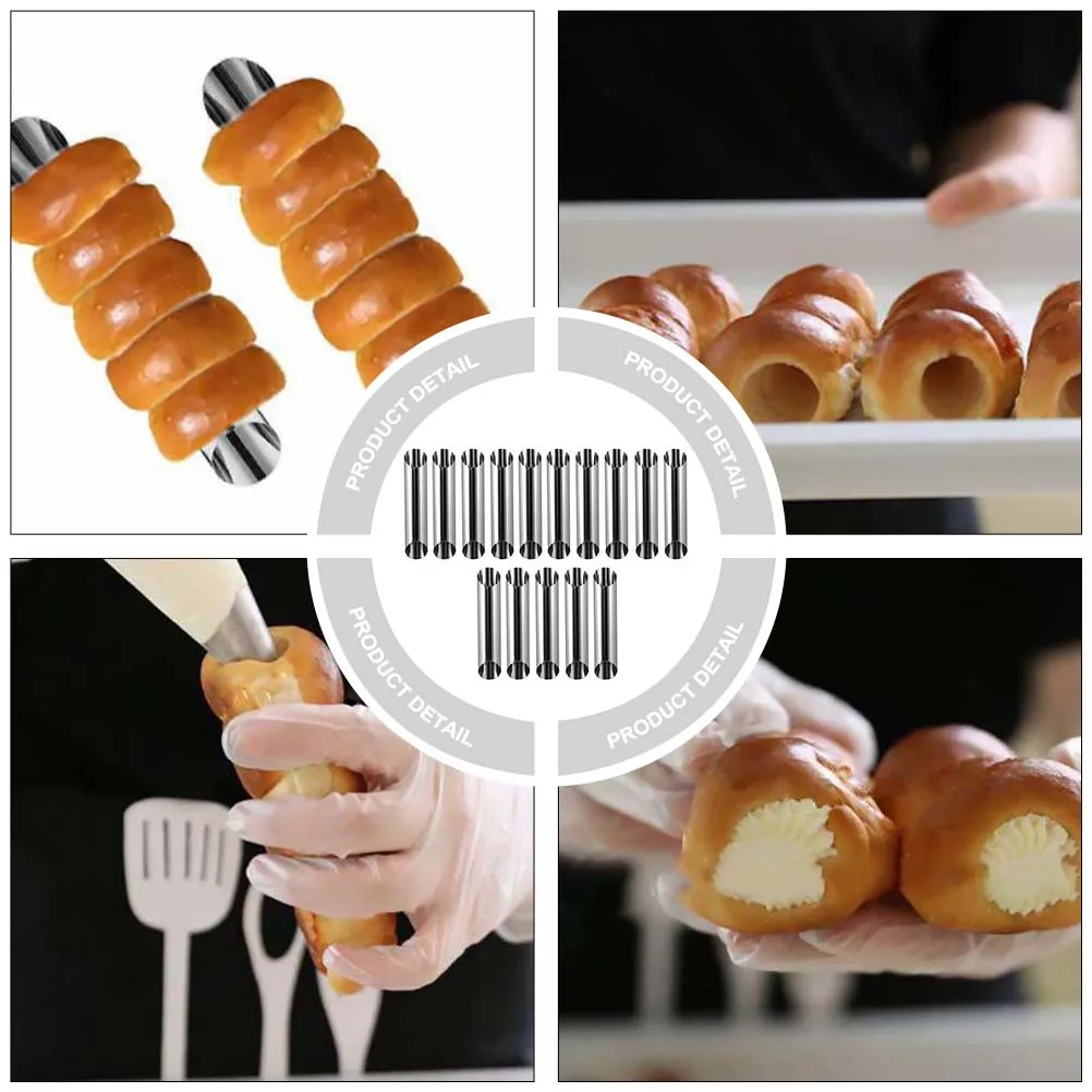 15pcs Cannoli Molds Stainless Steel Bread Mold Cylindrical Hollow Baking Tubes Pastry Tools Croissant Maker Kitchen Bakery
15pcs Cannoli Molds Stainless Steel Bread Mold Cylindrical Hollow Baking Tubes Pastry Tools Croissant Maker Kitchen Bakery