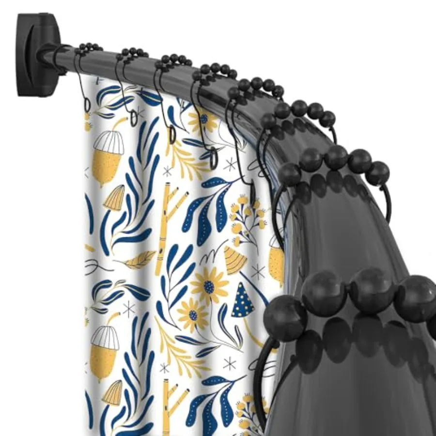 Black Curved Shower Curtain Rod Round Shower Rod Adjustable 33-78 In Stainless Steel Rustproof Bowed Shower Curtain Rods for Ba
Black Curved Shower Curtain Rod Round Shower Rod Adjustable 33-78 In Stainless Steel Rustproof Bowed Shower Curtain Rods for Ba