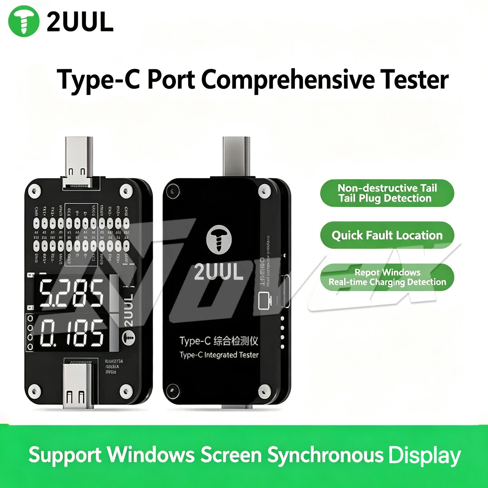 2UUL PW32 Type-c comprehensive diagnostic tester for fast fault location and real-time charging tester
2UUL PW32 Type-c comprehensive diagnostic tester for fast fault location and real-time charging tester