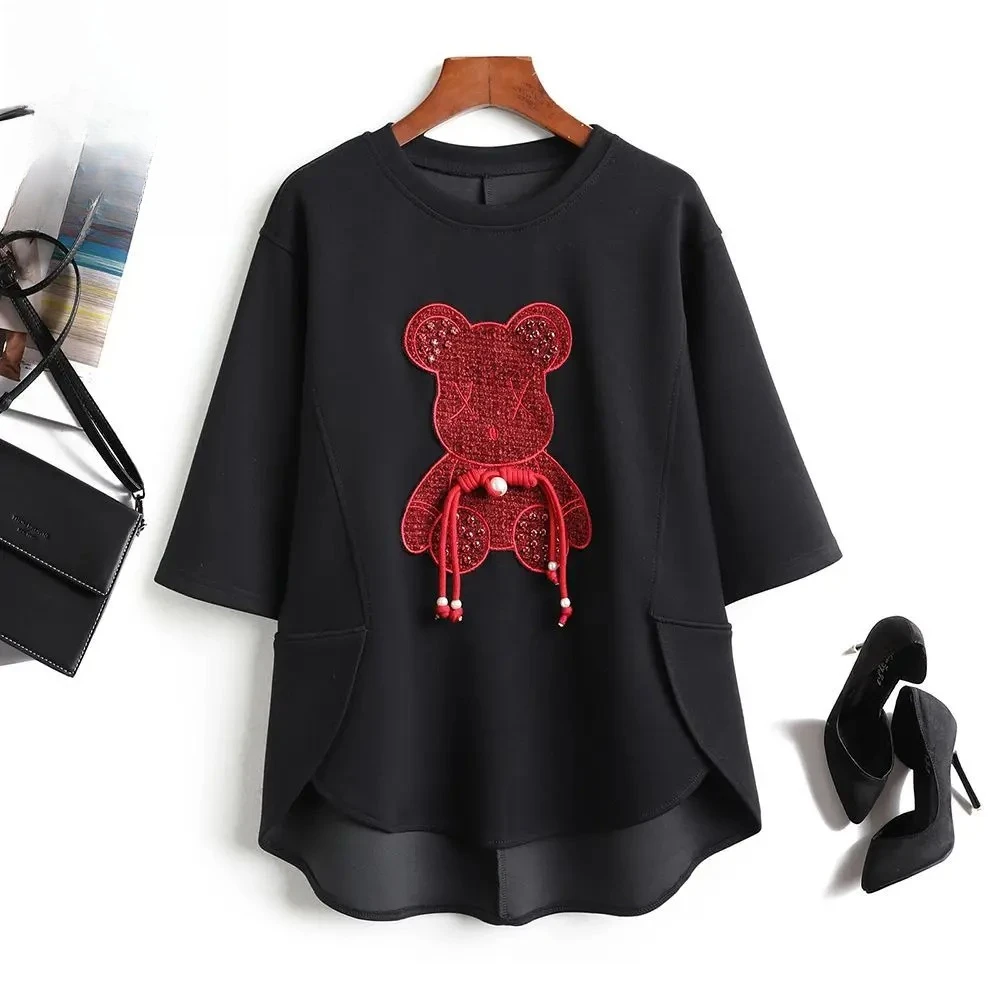 2025 Fashionable Cartoon Bear Summer T-shirt New Loose Large Size Top for Women E8371
2025 Fashionable Cartoon Bear Summer T-shirt New Loose Large Size Top for Women E8371