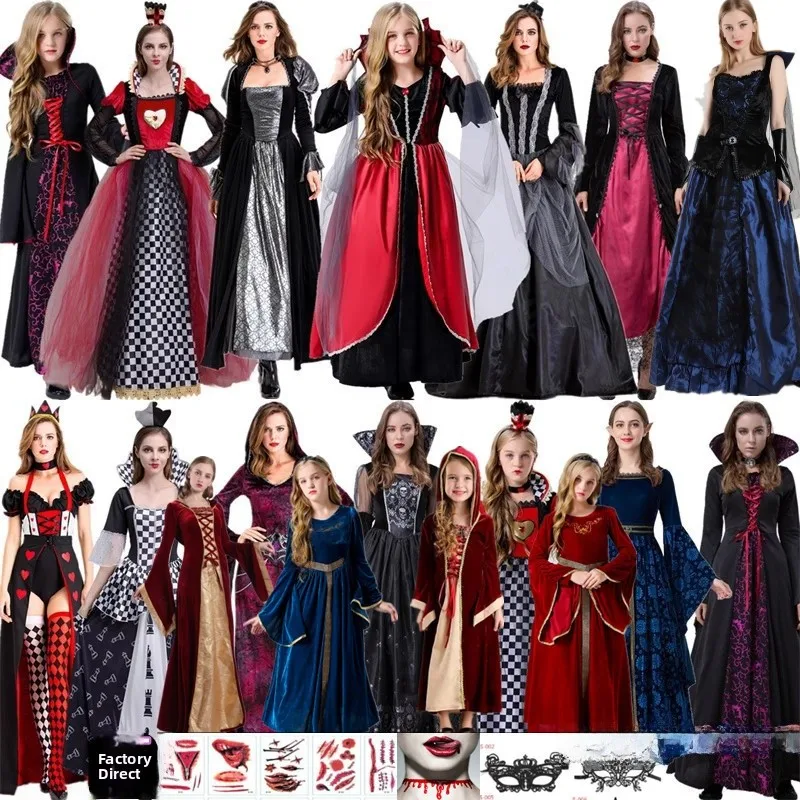 Halloween Queen Court Style Bride Witch Costume Women's Long Skirt Adult Size Vintage Theme Party Dress
Halloween Queen Court Style Bride Witch Costume Women's Long Skirt Adult Size Vintage Theme Party Dress