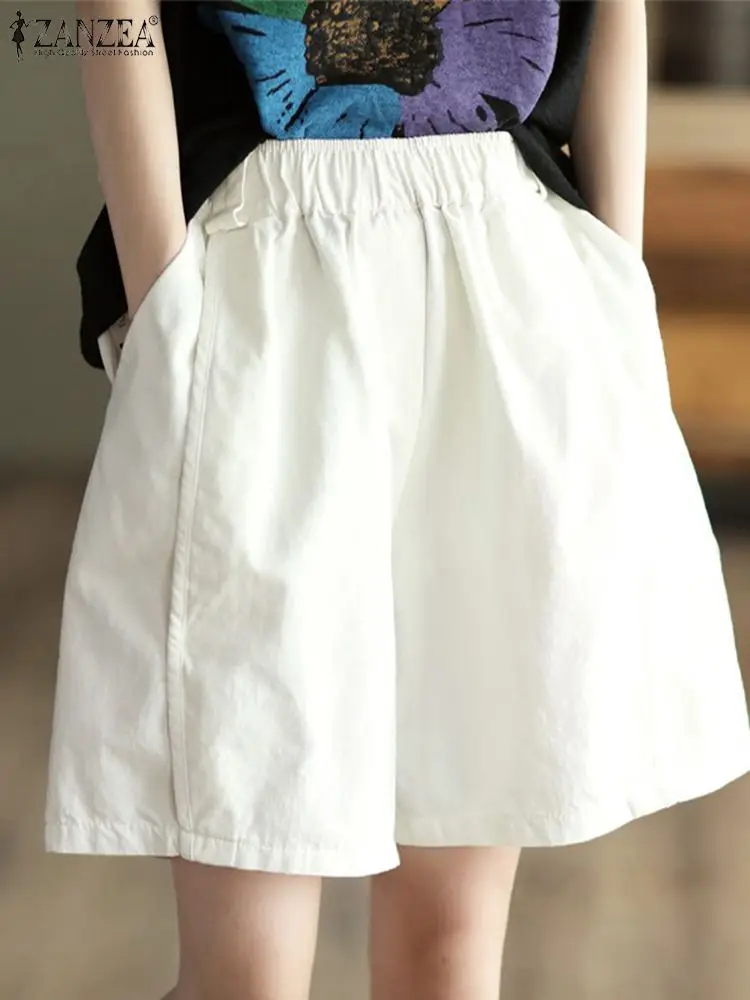 ZANZEA Fashion Streetwear Wide Leg Trouser Elastic Waist Solid Color 2024 Summer Women Short Pants Oversized Casual Loose Shorts
ZANZEA Fashion Streetwear Wide Leg Trouser Elastic Waist Solid Color 2024 Summer Women Short Pants Oversized Casual Loose Shorts