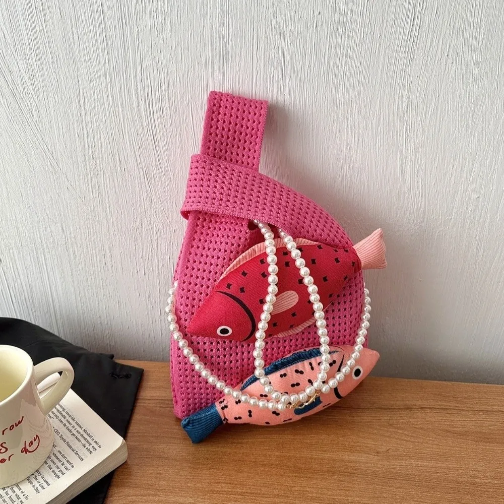 Large Capacity Fish Knitted Handbag Pearl Shoulder Strap Crochet Cotton Single Shoulder Bag Simple Fabric Material Tote Bag
Large Capacity Fish Knitted Handbag Pearl Shoulder Strap Crochet Cotton Single Shoulder Bag Simple Fabric Material Tote Bag