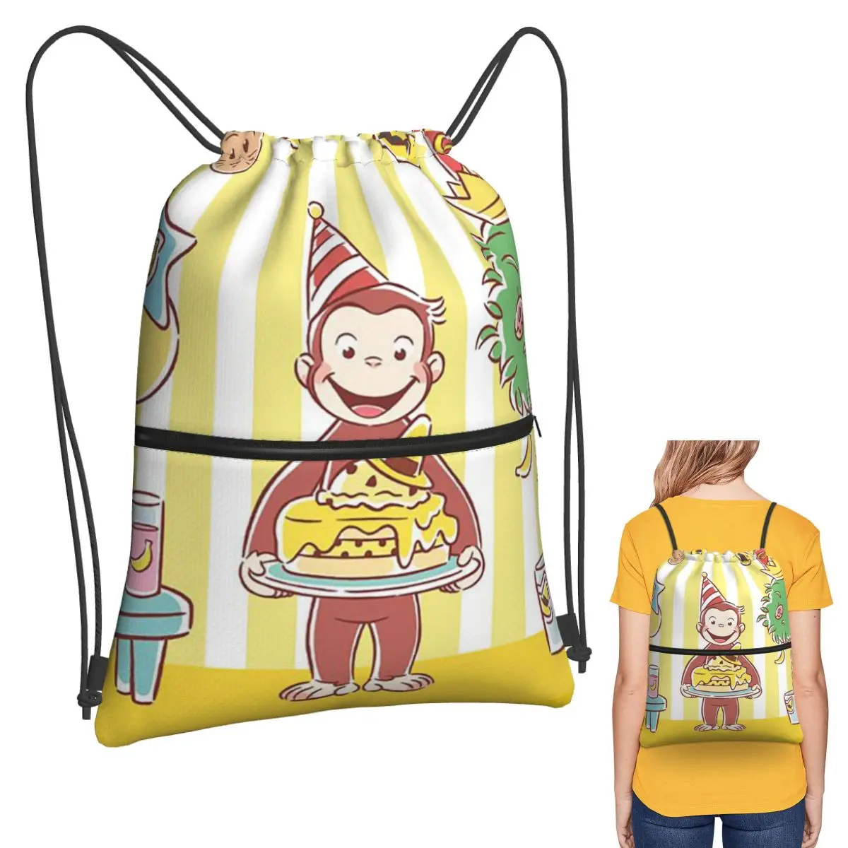 George The Curious Monkey Backpacks Casual Drawstring Bundle Pocket Storage Bag Book Bags for Man Woman Students
George The Curious Monkey Backpacks Casual Drawstring Bundle Pocket Storage Bag Book Bags for Man Woman Students