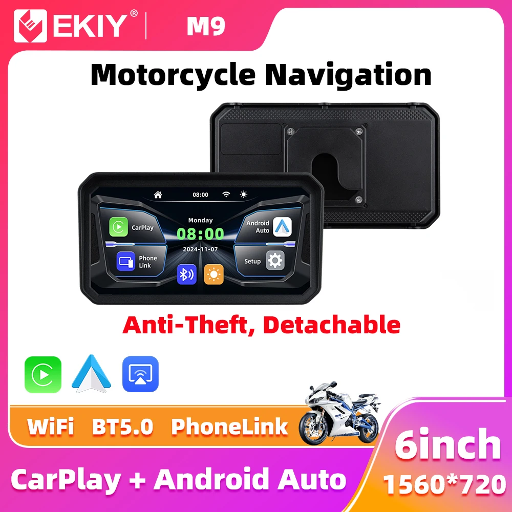 EKIY 6 inch Portable Digital Motorcycle Dashboard GPS Navigation Display Screen Monitor Wireless CarPlay Moto Android Auto
EKIY 6 inch Portable Digital Motorcycle Dashboard GPS Navigation Display Screen Monitor Wireless CarPlay Moto Android Auto