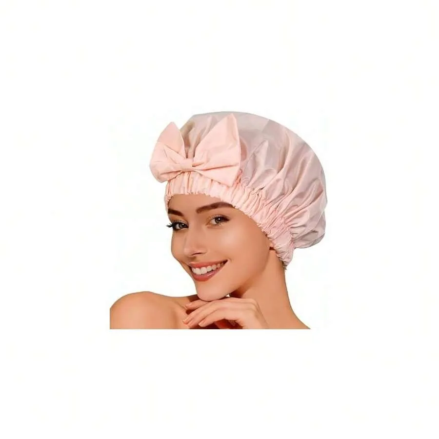 Shower Cap For Women With Stylish Bow, Non-Slip Waterproof Anti Humidity Bathing Cap, Roomy Anti Frizz For Short Medium Straigh
Shower Cap For Women With Stylish Bow, Non-Slip Waterproof Anti Humidity Bathing Cap, Roomy Anti Frizz For Short Medium Straigh