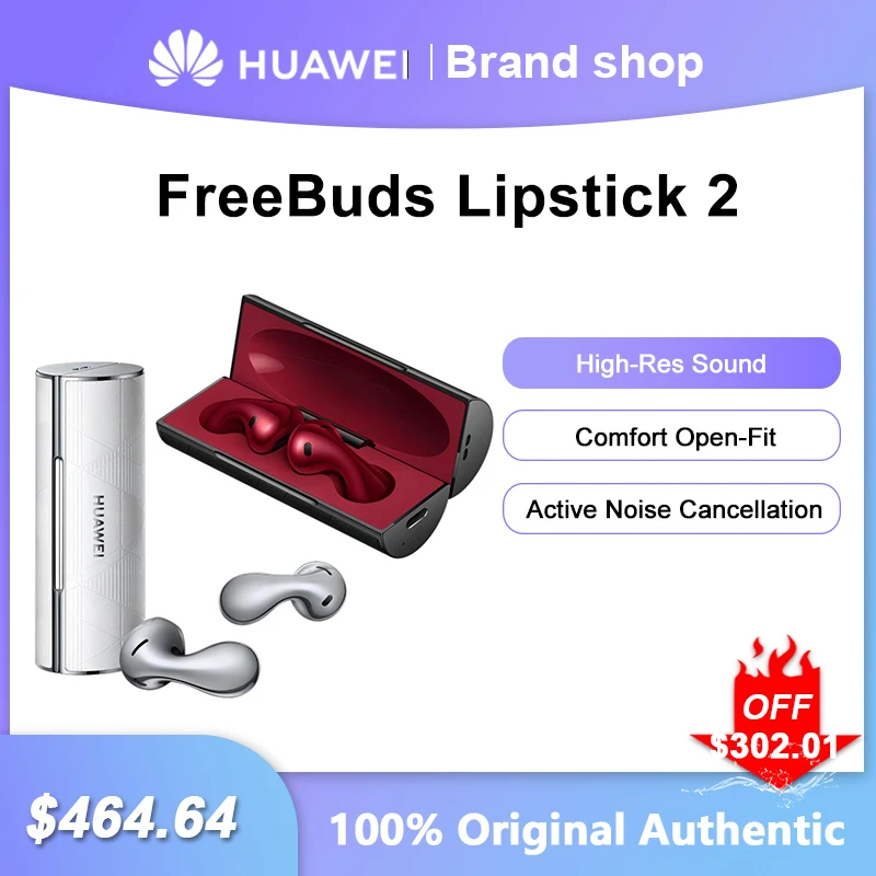 Huawei FreeBuds Lipstick 2 Wireless Bluetooth Earphones High Resolution Sound Sports Headset Open-Fit Active Noise Cancellation
Huawei FreeBuds Lipstick 2 Wireless Bluetooth Earphones High Resolution Sound Sports Headset Open-Fit Active Noise Cancellation