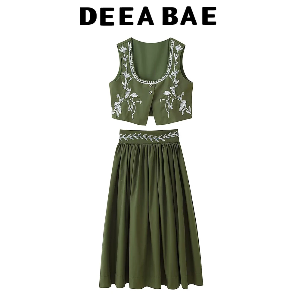 DEEABAE, осенняя новая женская одежда, модный дизайн 2025, жилет с вышивкой и блестками для тяжелой промышленности, полуюбка, комплект из двух предметов
DEEABAE, осенняя новая женская одежда, модный дизайн 2025, жилет с вышивкой и блестками для тяжелой промышленности, полуюбка, комплект из двух предметов