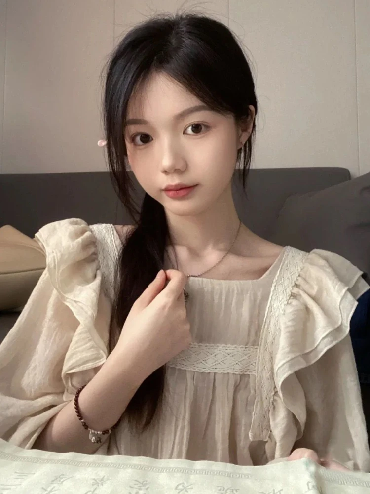 Nightgowns Women Temperament Casual Daily Sweet Ruffles Stylish Midi Lounge Wear Korean Style Long-sleeve Spring Ladies Ins Cozy
Nightgowns Women Temperament Casual Daily Sweet Ruffles Stylish Midi Lounge Wear Korean Style Long-sleeve Spring Ladies Ins Cozy