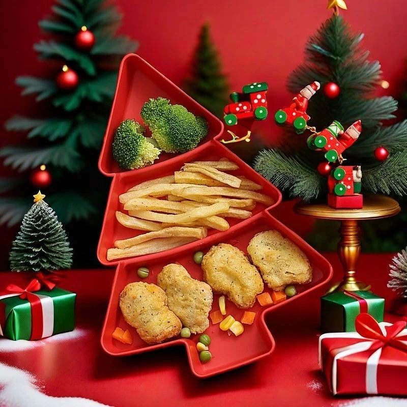 Christmas decoration grid dried fruit plate snack plate plastic candy plate melon kitchen supplies tray living room decoration
Christmas decoration grid dried fruit plate snack plate plastic candy plate melon kitchen supplies tray living room decoration