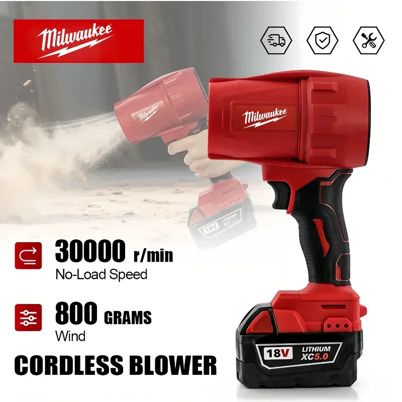 Milwaukee 30000r/min Electric Air blower Super Strong Wind Force Car Dust Removal Tool 18V Battery Cordless Pin Turbojet Fan
Milwaukee 30000r/min Electric Air blower Super Strong Wind Force Car Dust Removal Tool 18V Battery Cordless Pin Turbojet Fan