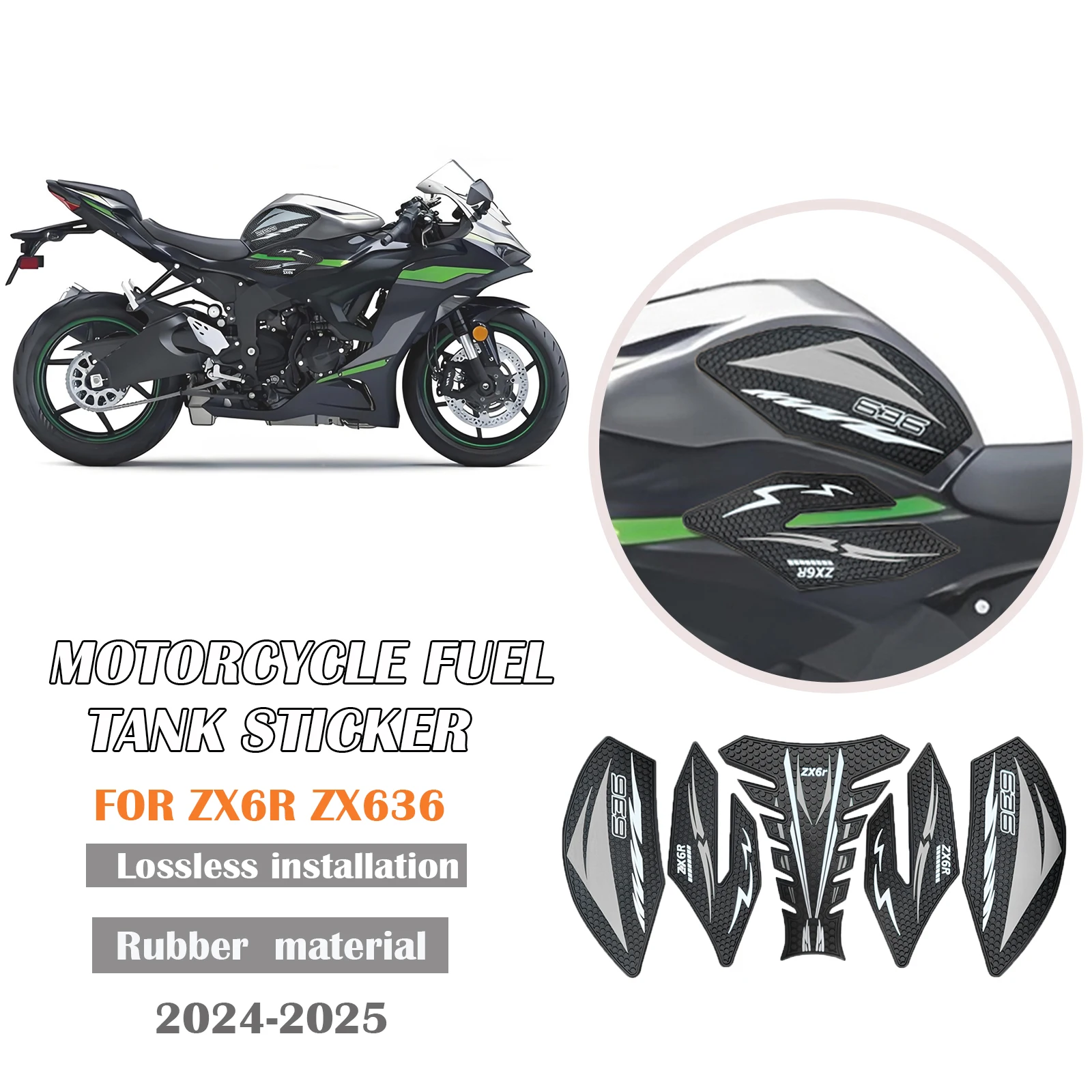 Для Kawasaki ZX6R ZX636 2019-2025 2024, аксессуары для мотоциклов, боковые накладки на топливный бак, защитные наклейки, тяговая накладка, нескользящий коврик
Для Kawasaki ZX6R ZX636 2019-2025 2024, аксессуары для мотоциклов, боковые накладки на топливный бак, защитные наклейки, тяговая накладка, нескользящий коврик
