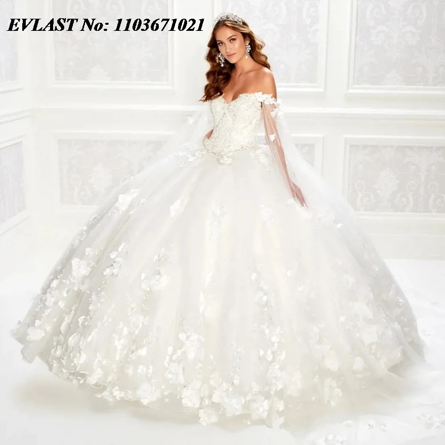 Блестящее белое платье EVLAST для Quinceanera, бальное платье, 3D Цветочная аппликация, украшенная бисером, искусственная кожа, милое платье для 16, 15 лет SQ220
Блестящее белое платье EVLAST для Quinceanera, бальное платье, 3D Цветочная аппликация, украшенная бисером, искусственная кожа, милое платье для 16, 15 лет SQ220