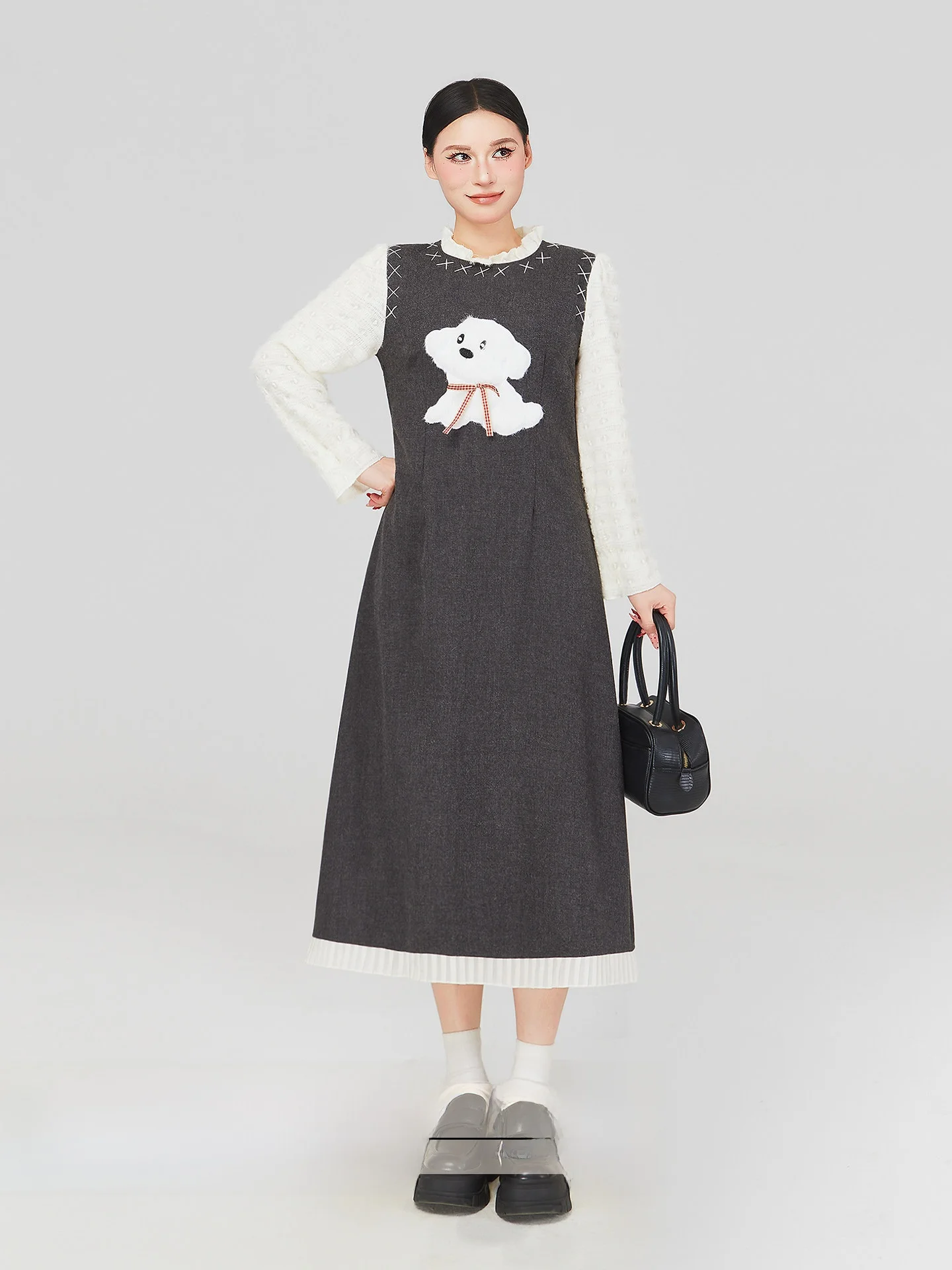 Женская юбка-трапеция больших размеров с мультяшным принтом собаки, имитация двух частей, с завышенной талией, весенняя новинка
Женская юбка-трапеция больших размеров с мультяшным принтом собаки, имитация двух частей, с завышенной талией, весенняя новинка