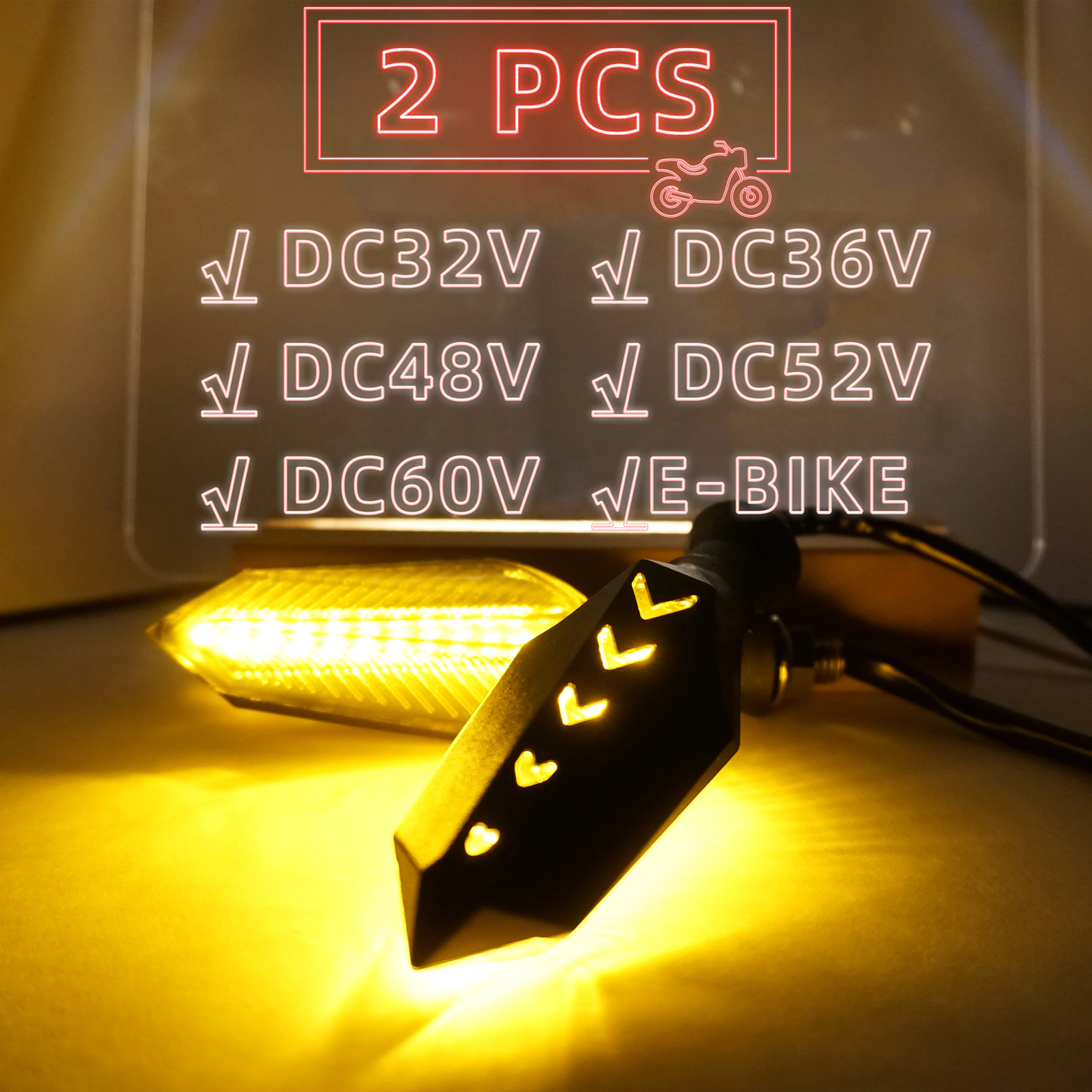 Electric E-bike blinker 32v 48v 52v 60v led turn signal indicator strobe light bicycle motorbike moto motorcycle accessories
Electric E-bike blinker 32v 48v 52v 60v led turn signal indicator strobe light bicycle motorbike moto motorcycle accessories