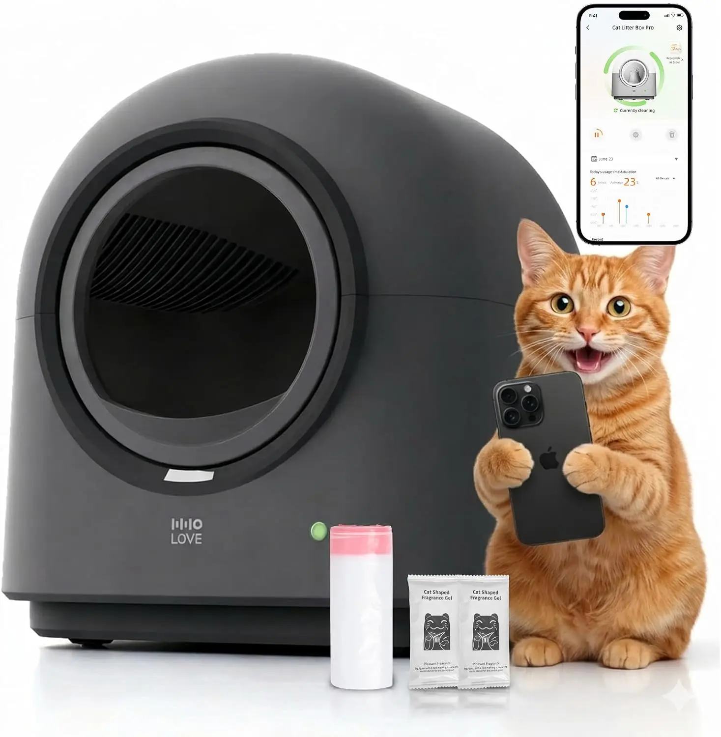 Self Cleaning Cat Litter Box Automatic HHOLOVE with 360 Safety Sensors, Odor Control, Real-Time Health & Weight Monitor, Ultra-Q
Self Cleaning Cat Litter Box Automatic HHOLOVE with 360 Safety Sensors, Odor Control, Real-Time Health & Weight Monitor, Ultra-Q