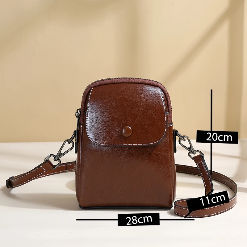 Women Oil Wax Cow Leather Portable Bag Female Retro Cowhide Vintage Shoulder Bag Ladies Luxury High Quality Phone Crossbody Bags
Women Oil Wax Cow Leather Portable Bag Female Retro Cowhide Vintage Shoulder Bag Ladies Luxury High Quality Phone Crossbody Bags
