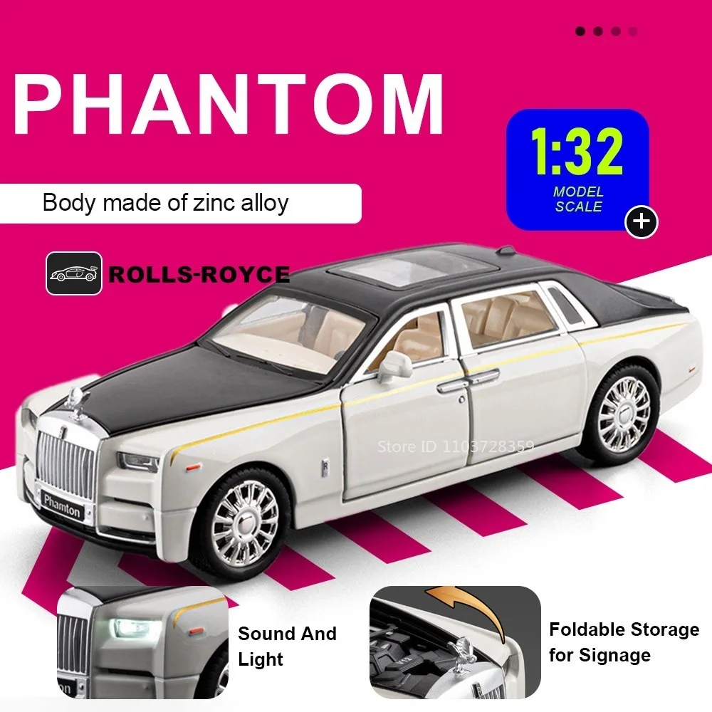 1:32 Rolls-royce Phantom Wraith Car Toy Models Alloy Diecast Doors Opened Pull Back Sound Light Popular Vehicle Toys for Kids
1:32 Rolls-royce Phantom Wraith Car Toy Models Alloy Diecast Doors Opened Pull Back Sound Light Popular Vehicle Toys for Kids
