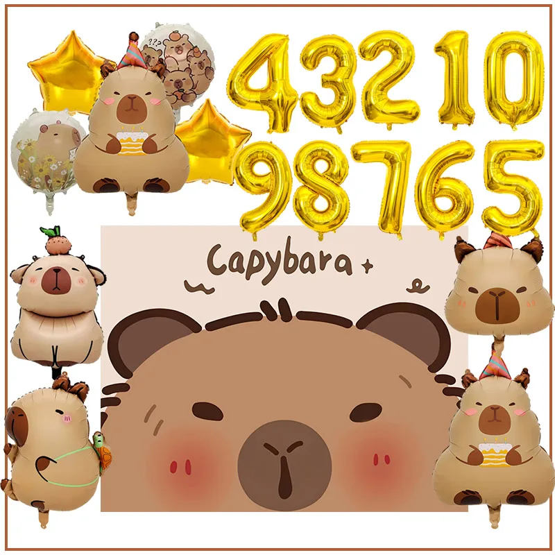 Cartoon Cute Animal Capybara Aluminum Foil Balloon Set Children Birthday Party Decor Baby Shower Background Photo Shoot Props
Cartoon Cute Animal Capybara Aluminum Foil Balloon Set Children Birthday Party Decor Baby Shower Background Photo Shoot Props