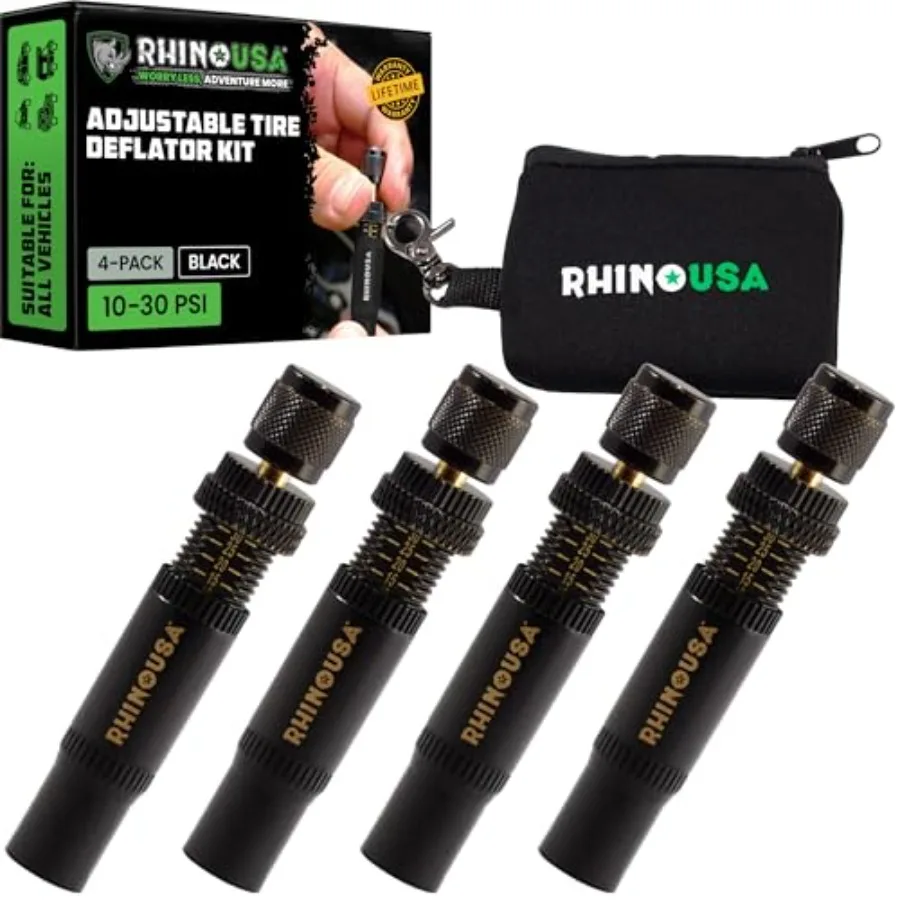 Adjustable Tire Deflator Kit 10-30 PSI Automatic Screw-on Air Down Tool with Auto Stop Tire Deflators Offroad and Over Sand Acc
Adjustable Tire Deflator Kit 10-30 PSI Automatic Screw-on Air Down Tool with Auto Stop Tire Deflators Offroad and Over Sand Acc
