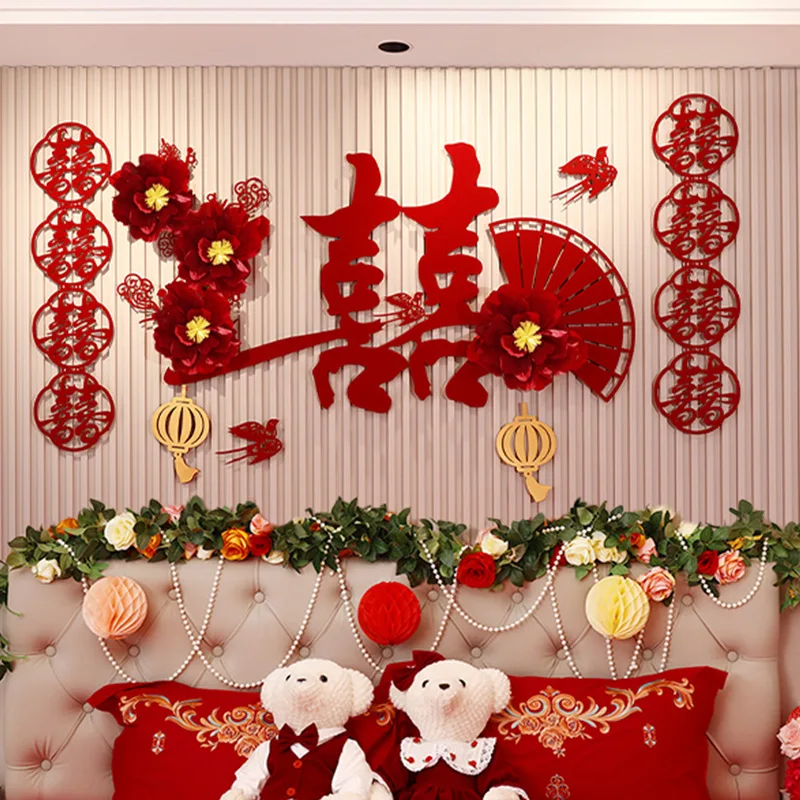 Wedding Room Decoration Set: Festive Red Bunting Backdrop for Newlyweds—Bedroom & Living Room Decor by Xizi
Wedding Room Decoration Set: Festive Red Bunting Backdrop for Newlyweds—Bedroom & Living Room Decor by Xizi