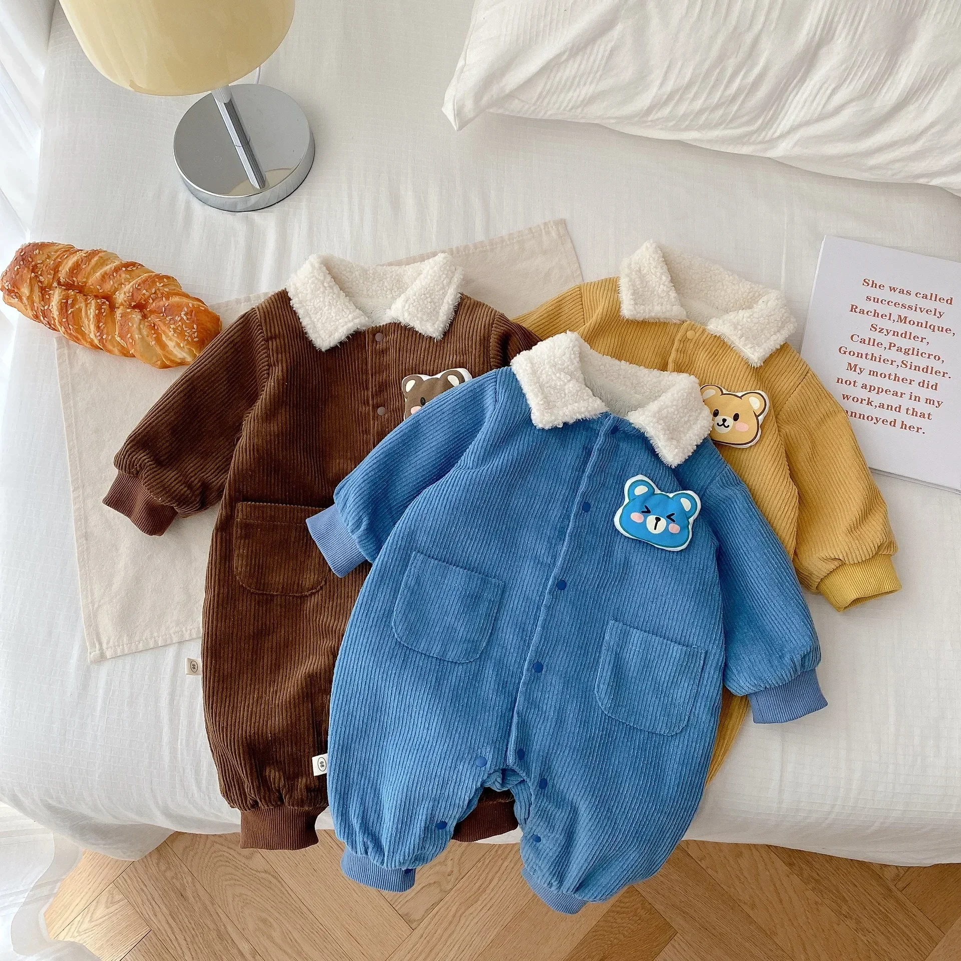 Winter-Proof Infant Baby Clothes: 0-2 Years Old Double-sided Plush Bears Boys & Girls, Snug Cozy Kids Newborn One-piece Romper
Winter-Proof Infant Baby Clothes: 0-2 Years Old Double-sided Plush Bears Boys & Girls, Snug Cozy Kids Newborn One-piece Romper