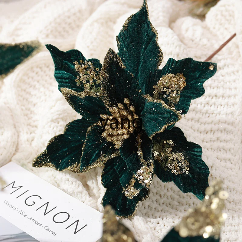 LMM simulation handmade Christmas flower glitter sequins 30cm green flannel Christmas flower
LMM simulation handmade Christmas flower glitter sequins 30cm green flannel Christmas flower